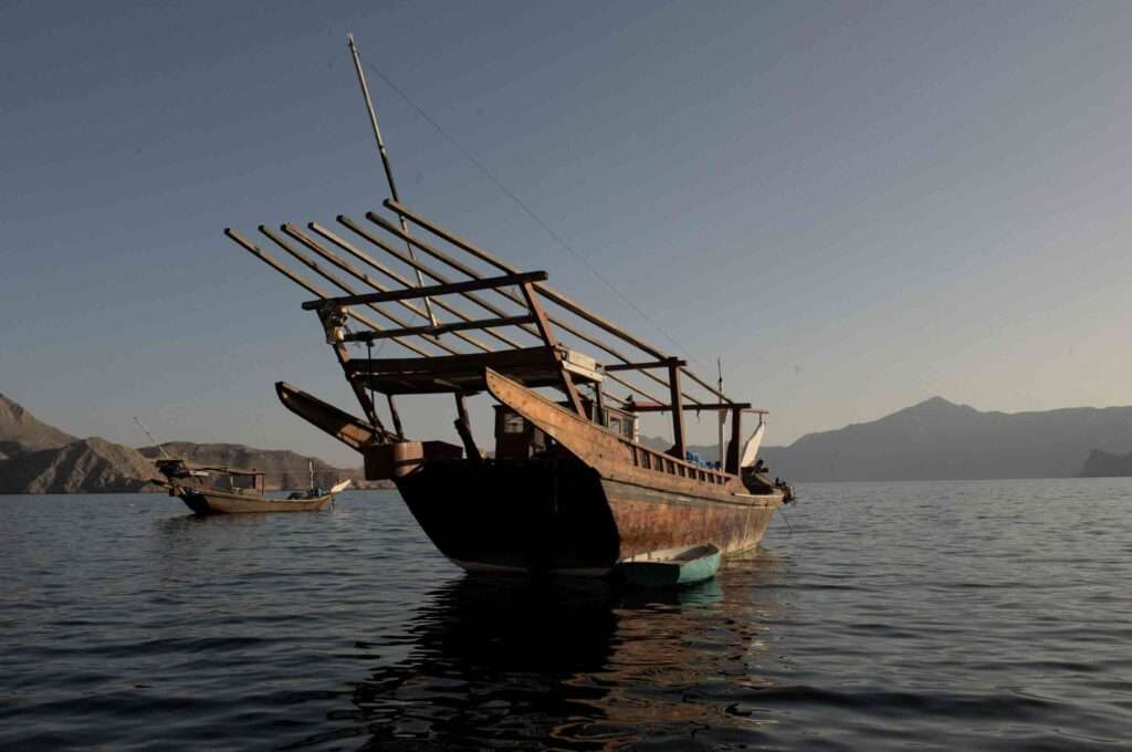 Dhow boats sailing